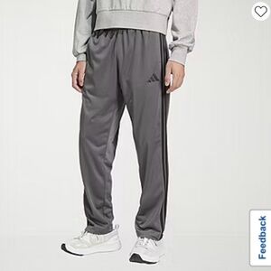 VTG Gray Straight Leg Adidas. Joggers with Lighter Gray Stripes